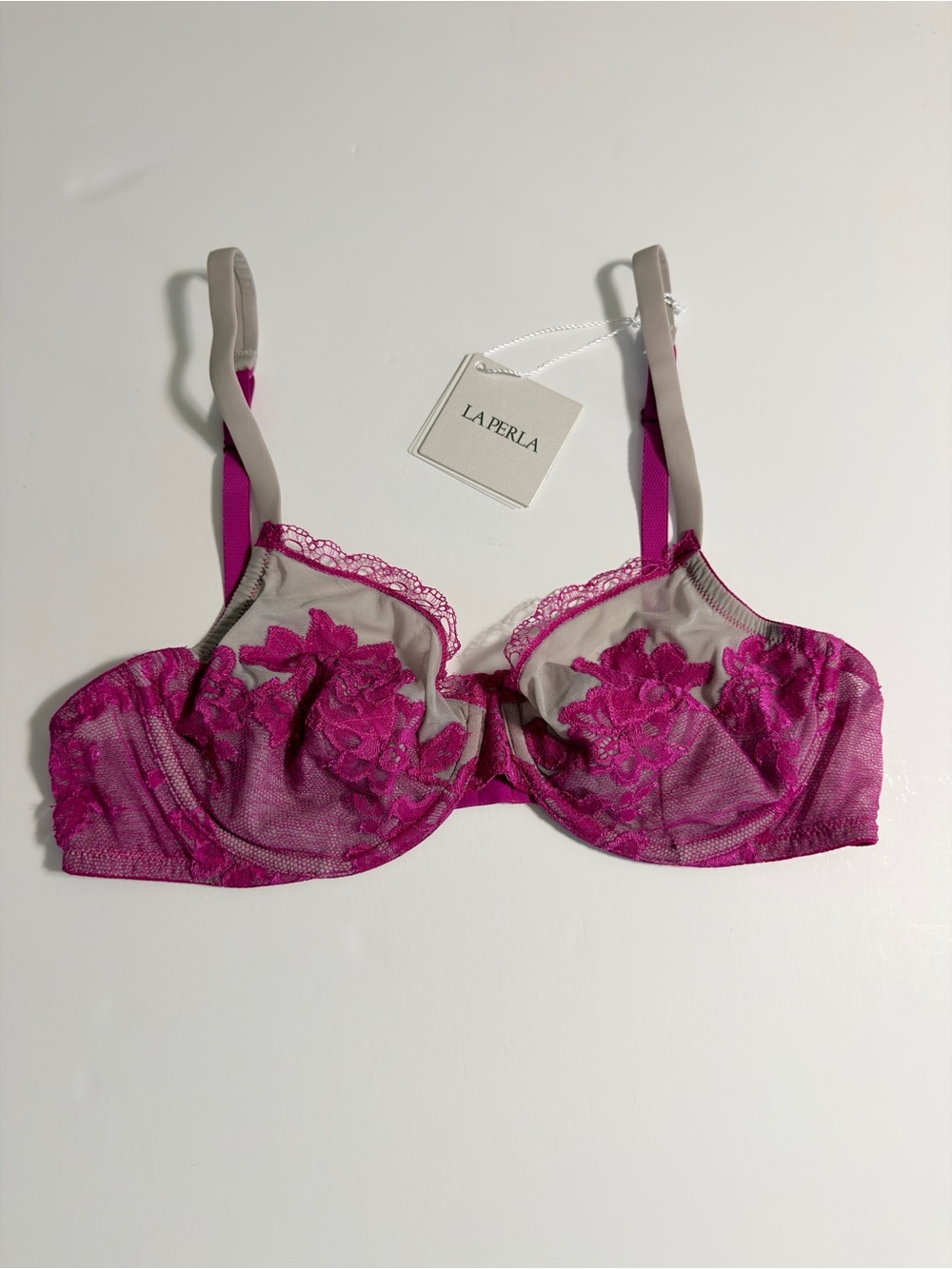 RARE Italian Deadstock La Perla Violet Lace Bra - Fuchsia